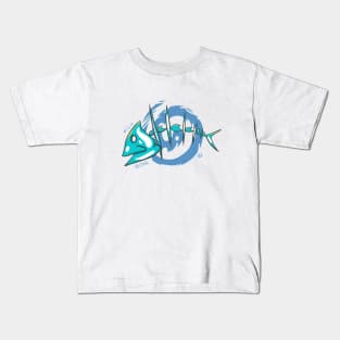 Fish bone summer design Kids T-Shirt